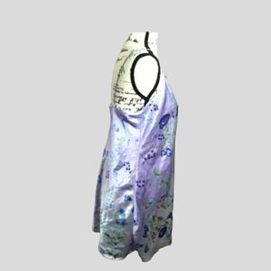Womens sz Med Lavender blue green Floral print nighty pj gown